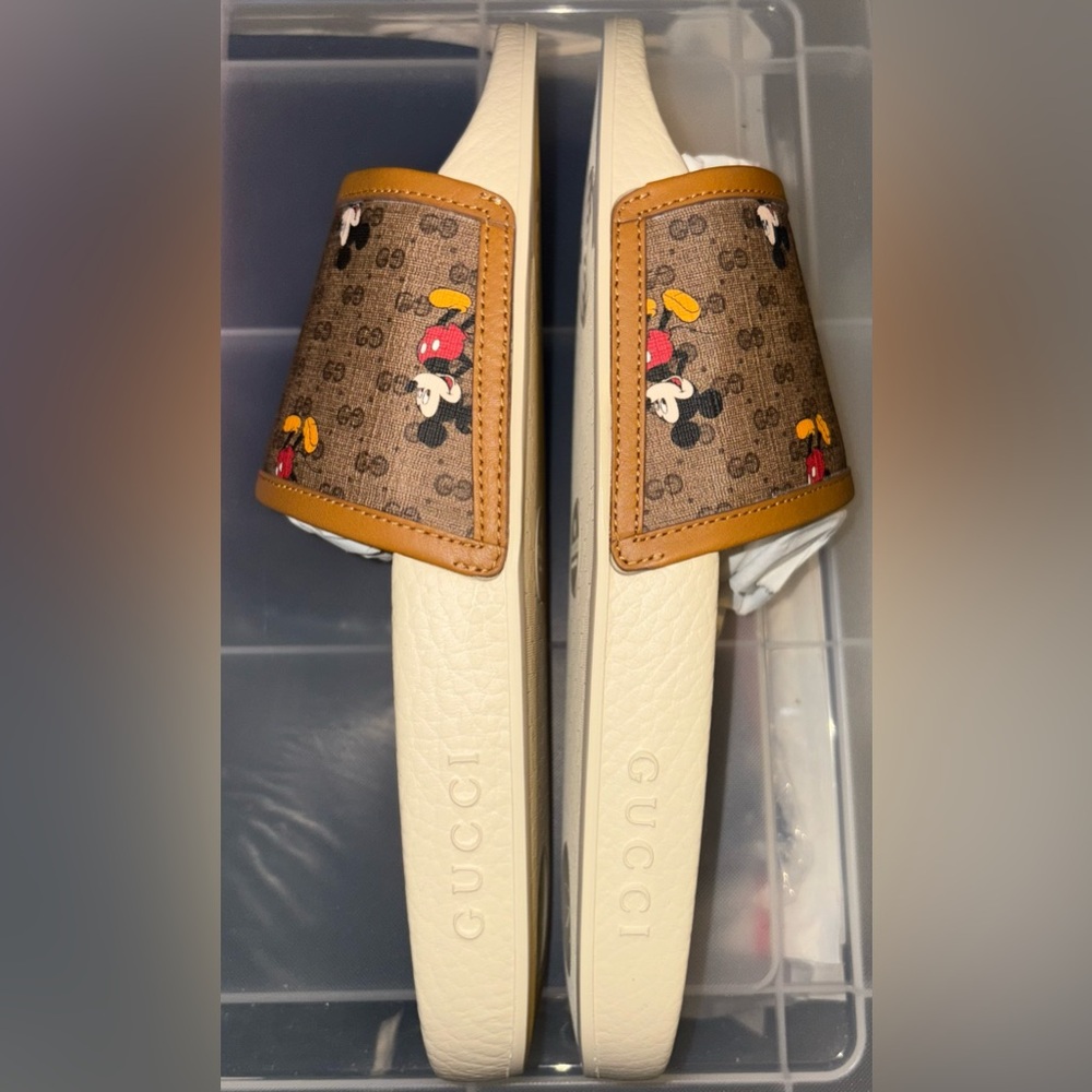 GUCCI DISNEY x MICKEY MOUSE SIGNATURE GG SANDALS SLIDES SZ 9 MEN SZ 11 US 41 IT - Picture 7 of 15